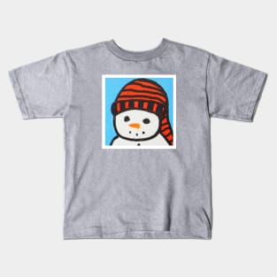 Snowman Portrait #1 Kids T-Shirt